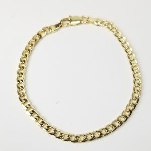 NEW Gold Plated Cuban Link BRACELET 8"
